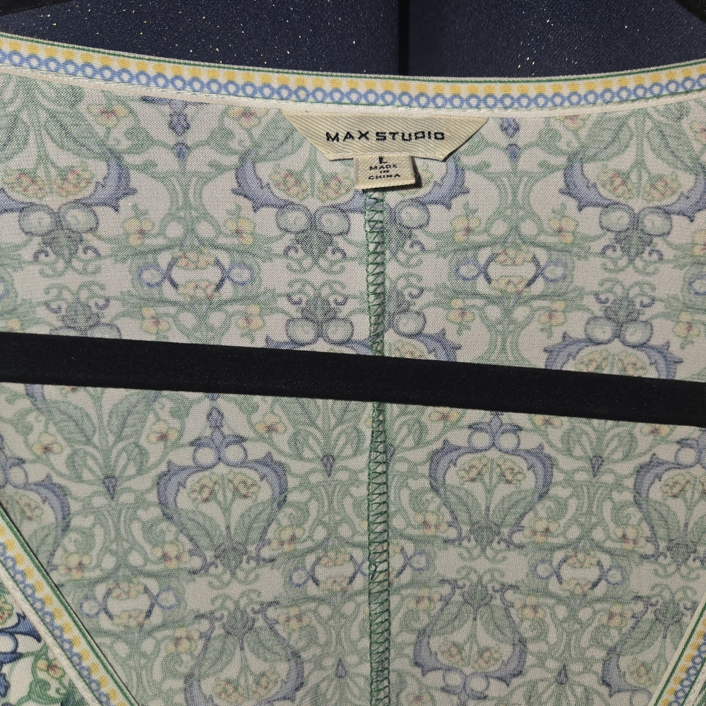 Max Studio Green Printed Midi Wrap Dress - Picture 5 of 6